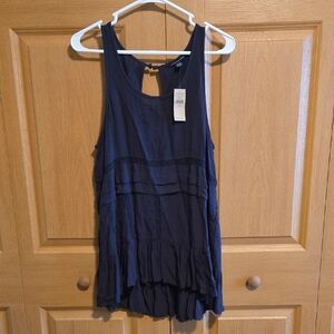 Women's Navy Sleeveless Top